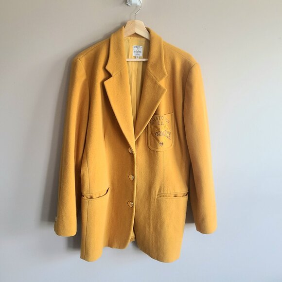 Cento x Cento Jackets & Blazers - Vintage 1992 Cento x Cento by Iceberg virgin wool made in Italy yellow blazer.